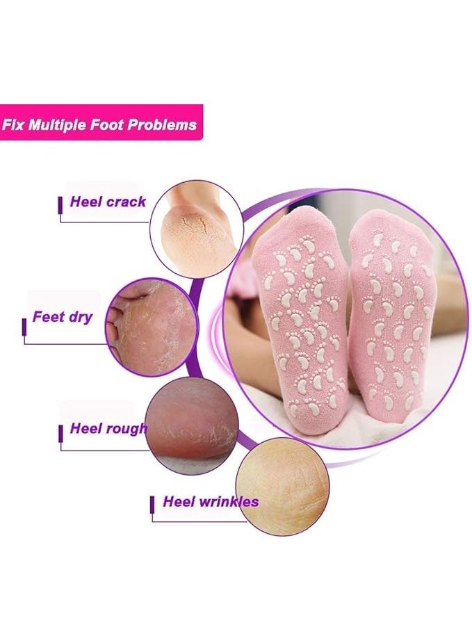 جوارب سيليكون للكعب، جوارب جل سبا للنساء والرجال، جوارب لحماية القدمين وإصلاح تشققات القدمين، زوج واحد، قد يختلف اللون - Image 2